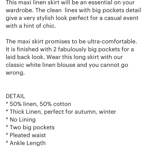 Stunning Khaki Linen Maxi Skirt — Size Medium — EUC - Picture 5 of 5